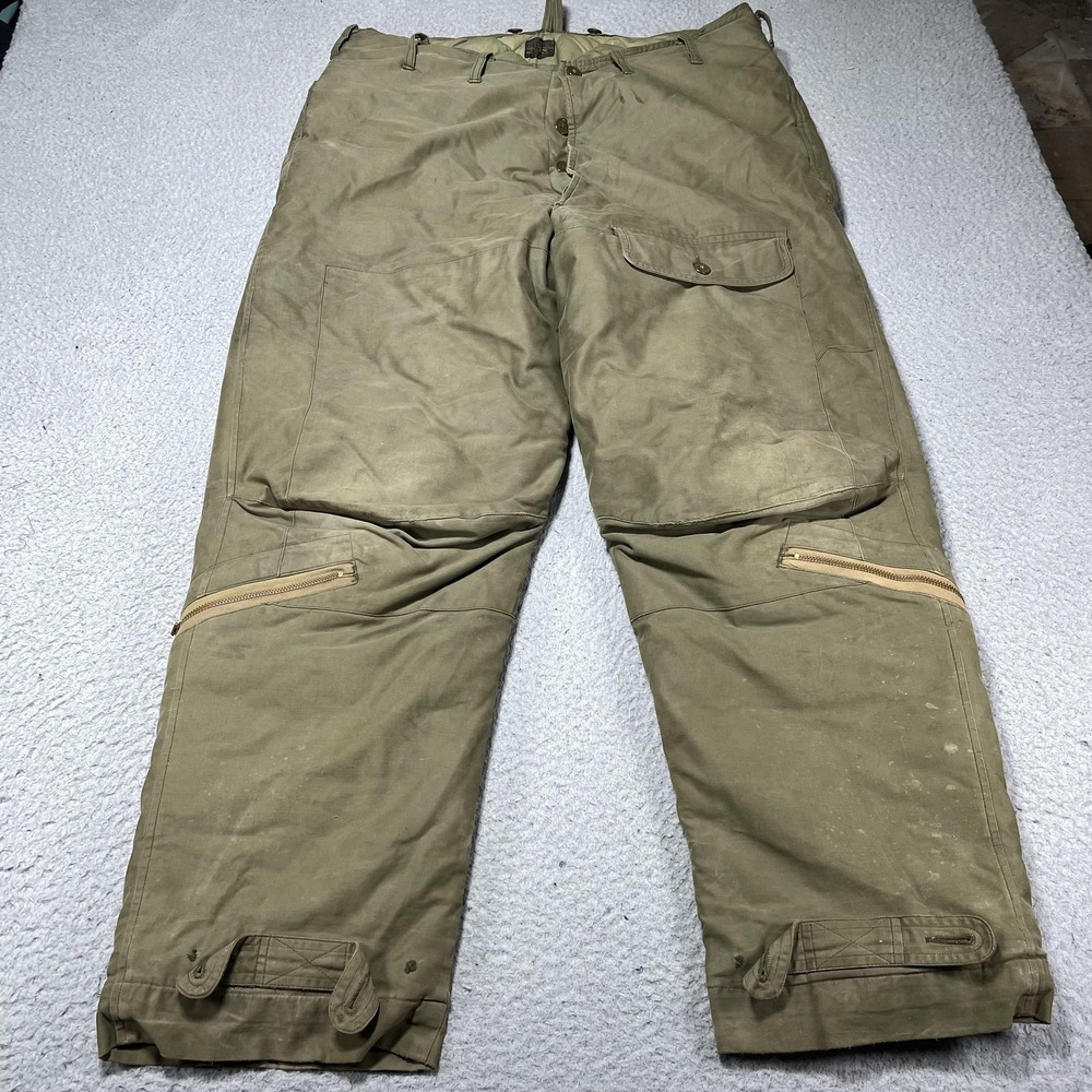 Vintage Eddie Bauer Type A-8 Snow Pants Mens 42 Green Quilted Liner USA WW2
